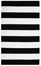 KOZYFLY Black and White Striped Runner Rug 2x6 Ft Washable Hallway Runner Rug Farmhouse Kitchen Rug Hand Woven Cotton Indoor Outdoor Rug for Kitchen Hallway Bedroom Laundry Room