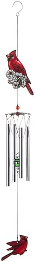 Cardinal Bird Wind Chime, Red Bird Wind Chimes Outdoor Decorations, Garden Backyard Church Hanging Decor