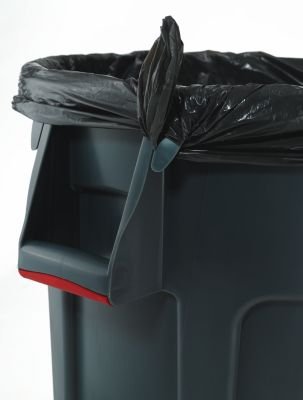 Rubbermaid Commercial Products BRUTE 32G Yellow Vented Trash Container, for Landscapers/Construction Sites/Restaurants/Back of House/Offices/Warehouses/Commercial Environments