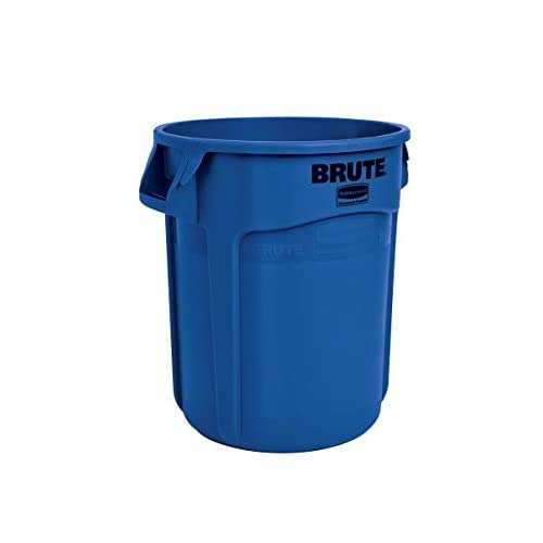 Rubbermaid Commercial Products BRUTE Heavy-Duty Round Trash/Garbage Can, 20-Gallon, Blue, Wastebasket for Home/Garage/Mall/Office/Stadium/Bathroom, Pack of 6