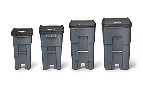 Rubbermaid Commercial Products Brute Rollout Trash/Garbage Can/Bin with Wheels, 32 GAL, Gray, for Restaurants/Hospitals/Offices/Back of House/Warehouses/Home