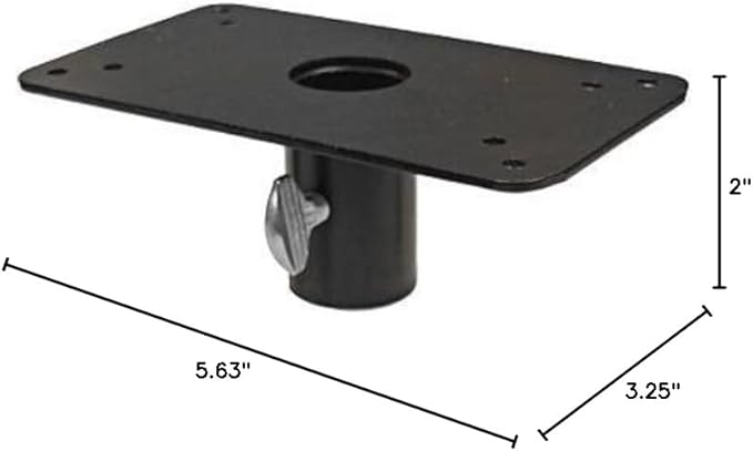 Erva Mounting Plate Flange Top with Hole for 1-inch Outer Diameter Pole Mounted Bird Feeder Attachment - Black