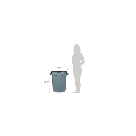 Rubbermaid Commercial RCP 8632-92 GRA Brute Container All-Inclusive, Round, Plastic, 32 gal, Gray