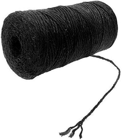 KINGLAKE 328 Feet Jute Twine Black Gift Twine String Durable Packing String for Gift Wrapping Arts & Crafts Decoration
