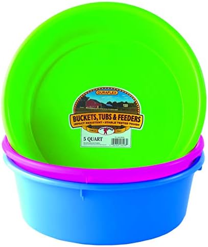 Little Giant® Plastic Utility Pan | Feed Pan | Durable & Versatile Livestock Feeding Bucket | Made in USA | 5 Quart | Hot Pink