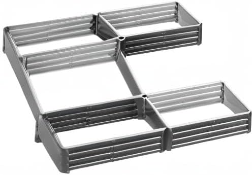Outsunny 8 x 8' Raised Garden Bed Set, Large Steel Flower Planters for Outdoor Plants, Easy Assembly for Vegetables, Herbs, Gray