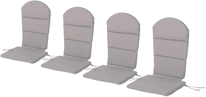 Christopher Knight Home Terry Outdoor Water-Resistant Adirondack Chair Cushions (Set of 4), Gray, 4 Count (Pack of 1), Grey