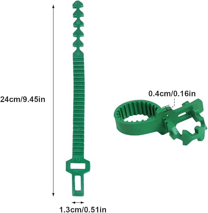 GEZICHTA 10 PCS Tree Stake Support Bands, Heavy Duty Adjustable Interlock Tree Plant Ties, Reusable Garden Plants Shrub Ties 9.4 inch(Green), free size