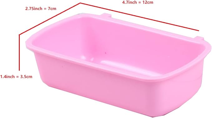 Small Animal Feeder Bowl Basic Dish Covenient Hanging Cups - 2 Pack Bath Food Water Bowls for Birds Hamsters Mice Rats Small Pets