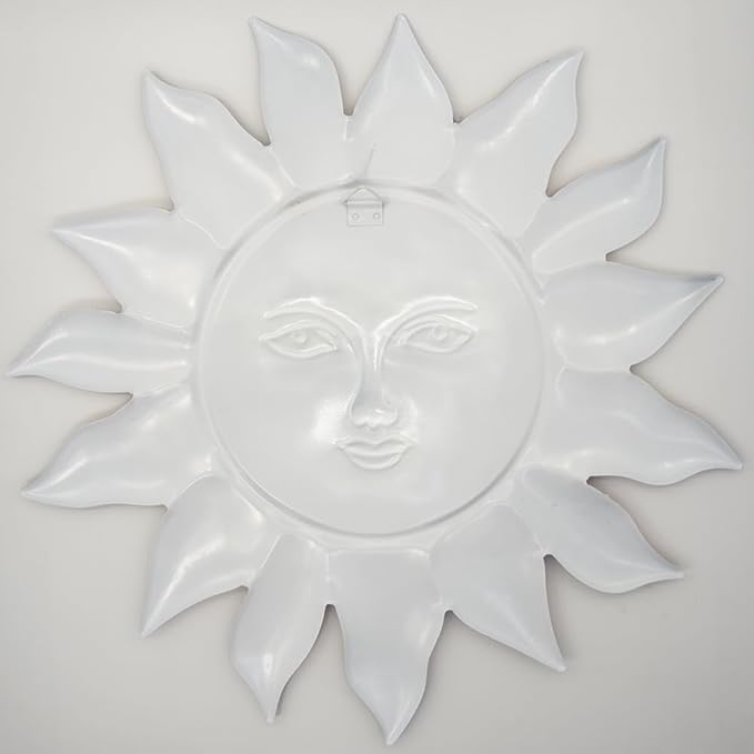 Metal Sun Flower Wall Decor,13inches Sun Wall Art Hanging Decoration for Indoor and Outdoor, Garden Farmhouse Yard Patio Fence Living Room Bedroom Decor