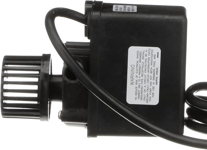 Little Giant PE-2.5F-PW 115 Volt, 1/28 HP, 475 GPH Submersible Direct Drive Pump for Small Ponds or Fountain with 15-Ft. Cord, Black, 566612