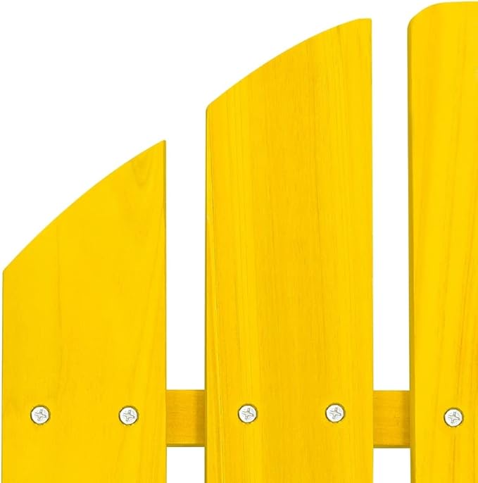 Patio Adirondack Chair Solid Fir Wood Yellow, Patio Dining Chairs, Bar Stools, Outdoor Seating for Outdoor Relaxation and Entertaining in Your Backyard or Poolside