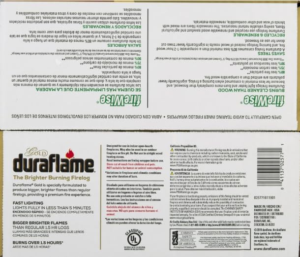 Duraflame Gold 4577 Ultra-Premium Brighter Burning Firelogs, 2 Pack (2.5lb 1.5 Hour Log)