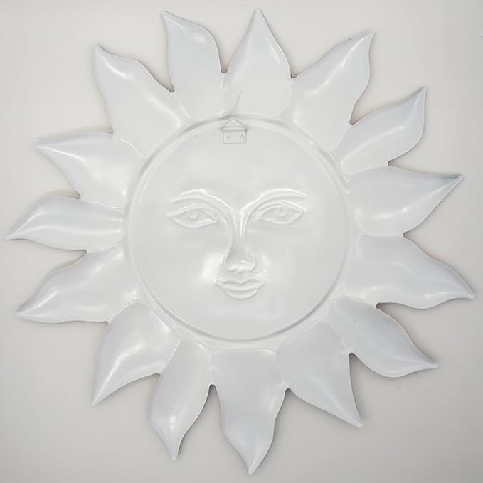 Daogtc Metal Sun Wall Decor - Sun Flower Wall Art Decoration,Hanging Decoration for Home Garden Farmhouse Yard Patio Fence Living Room Bedroom (SUN-I)