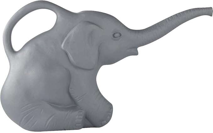 Union 63182 Elephant Watering Can, 2 Quarts, 0.5 Gallons, Gray, Novelty Indoor Watering Can