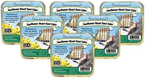 Pine Tree Farms Sunflower Heart Suet Cake Wild Bird Food (6-Pack)