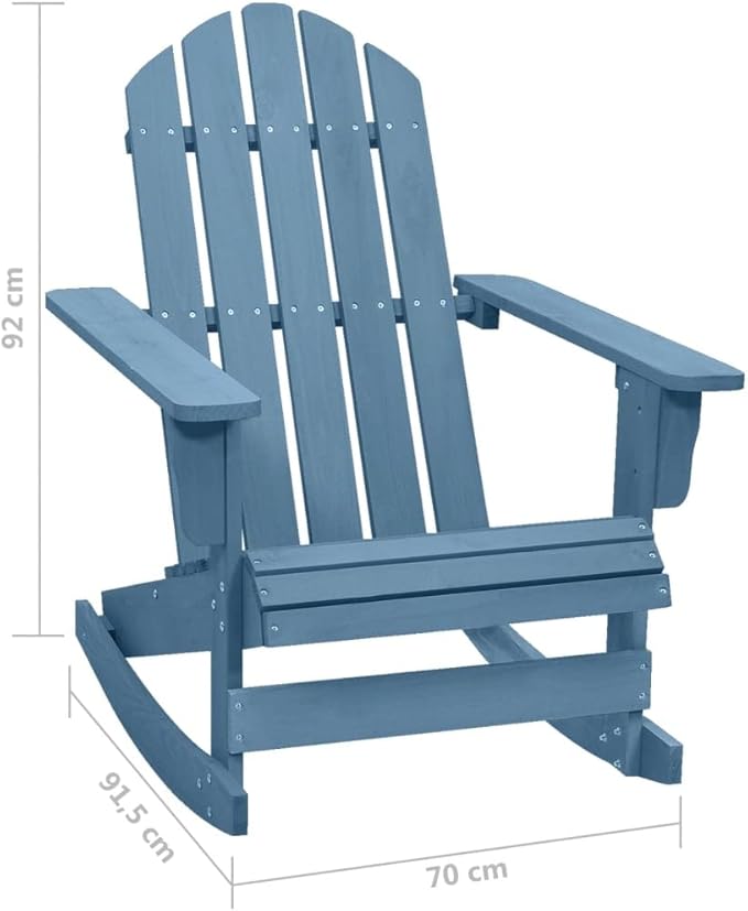 vidaXL Adirondack Rocking Chair Lounge Chair for Garden Solid Wood Fir Blue