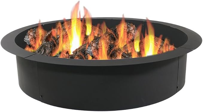Sunnydaze Outdoor Fire Pit Ring - Heavy-Duty Round Steel Fire Ring Insert - DIY Above or In-Ground - 36-Inch Outer/30-Inch Inner Diameter