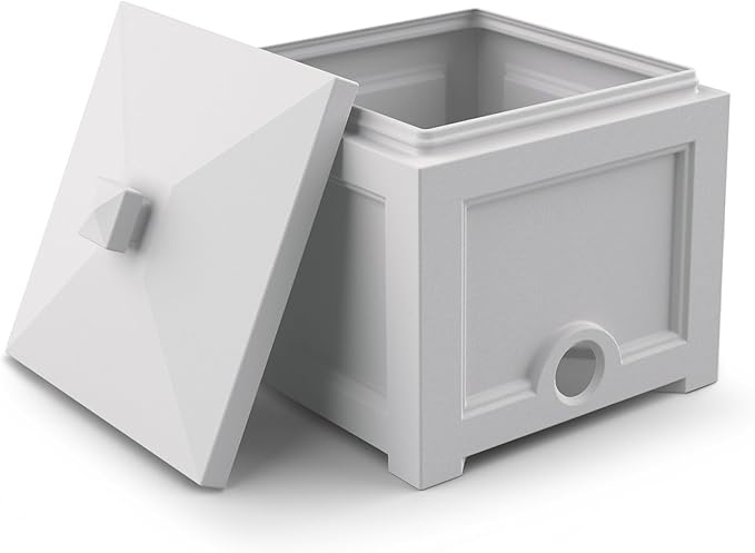Mayne Inc 5858-W Fairfield Garden Hose White Storage Bin