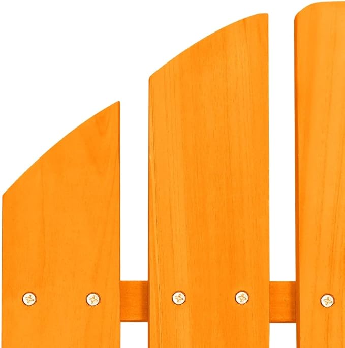 Patio Adirondack Chair Solid Fir Wood Orange, Patio Dining Chairs, Bar Stools, Outdoor Seating for Outdoor Relaxation and Entertaining in Your Backyard or Poolside