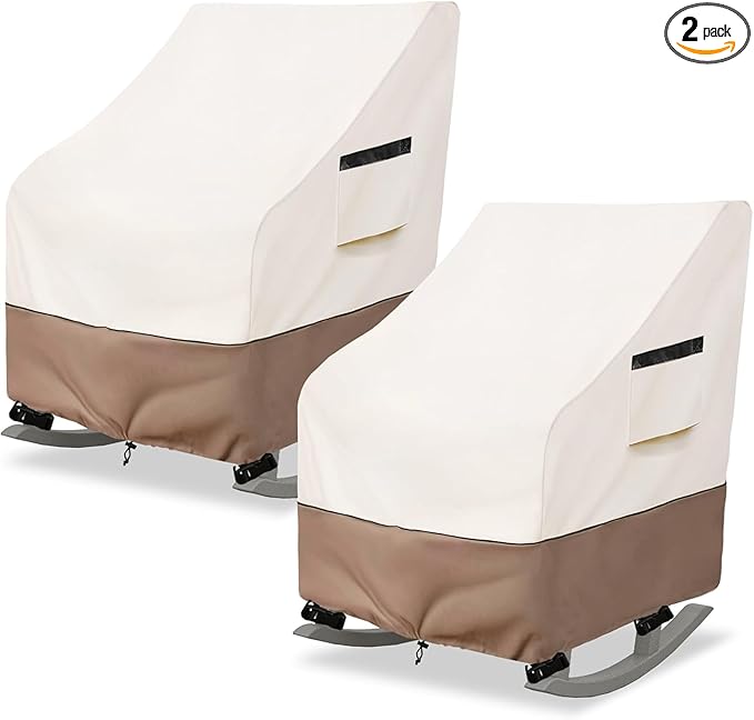STARTWO Outdoor Papasan Rocking Chair Cover-2 Pack Beige Covers