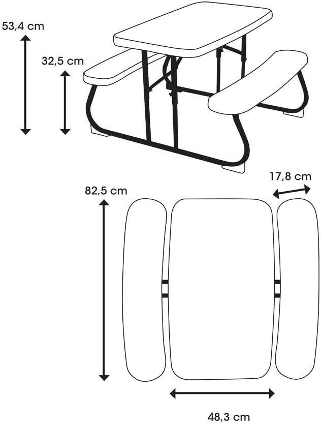 LIFETIME 280094 Kid's Picnic Table, Size 1, Almond