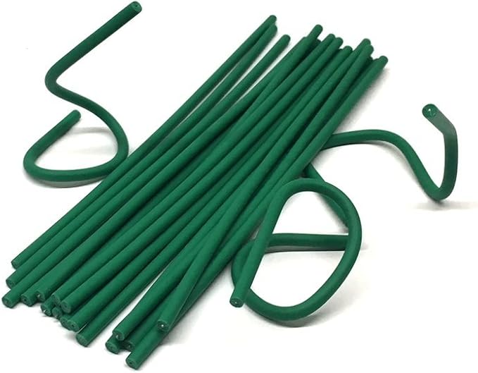 Set of 100 Plant Twist Tie - Flexible Green Rubber Coated Garden Training Wire (100)