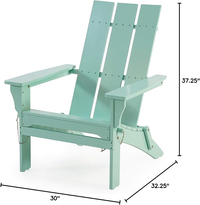 Christopher Knight Home Aberdeen Outdoor Contemporary Acacia Wood Foldable Adirondack Chair, Light Mint