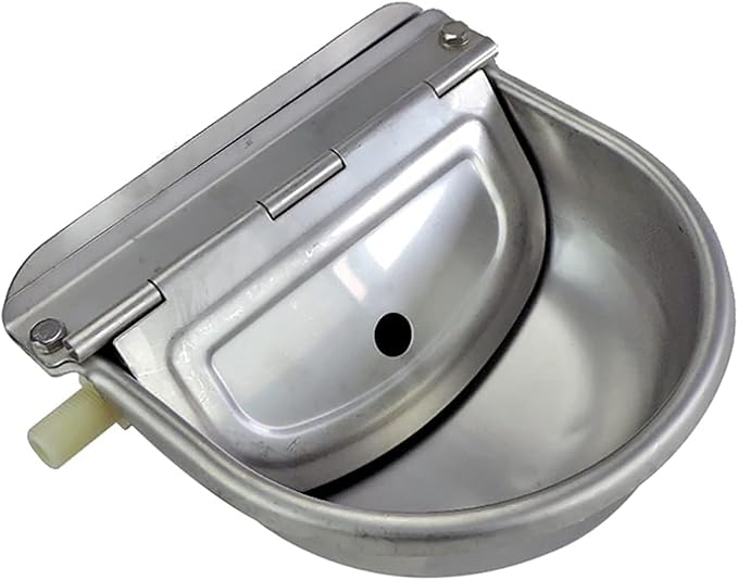 Automatic Cow Drinking Water Bowl,304 Stainless Steel Animal Waterer Bowl for Horse,Goat,Pig,Dog, with 1/2 Float Valve (Water Pipe not Included)