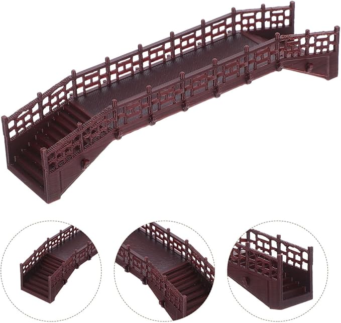Ciieeo Miniature Bridge for Fairy Garden Micro Landscape Decor Chinese Style Arch Bridge Figurines Bonsai Terrarium Ornament 5.70In
