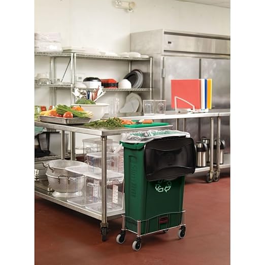 Rubbermaid Commercial Products Slim Jim Plastic Rectangular Trash/Garbage Can/Bin with Venting Channels 23 GAL Yellow for Kitchens/Classrooms/Offices/Back of House