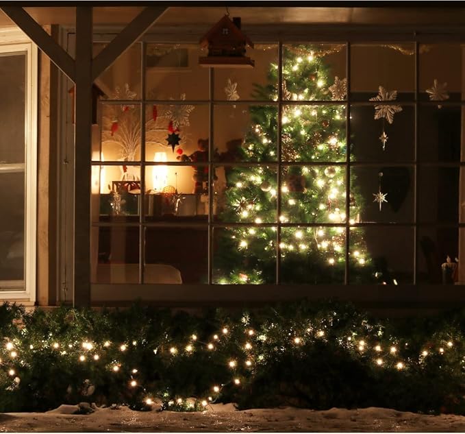LAMPHOME Christmas Lights 150 Count Mini Clear Valentines Lights 31.9ft White Wire Christmas Tree String Lights for Outdoor Indoor Christmas Decorations Wedding Valentines Day Decor,UL Certified