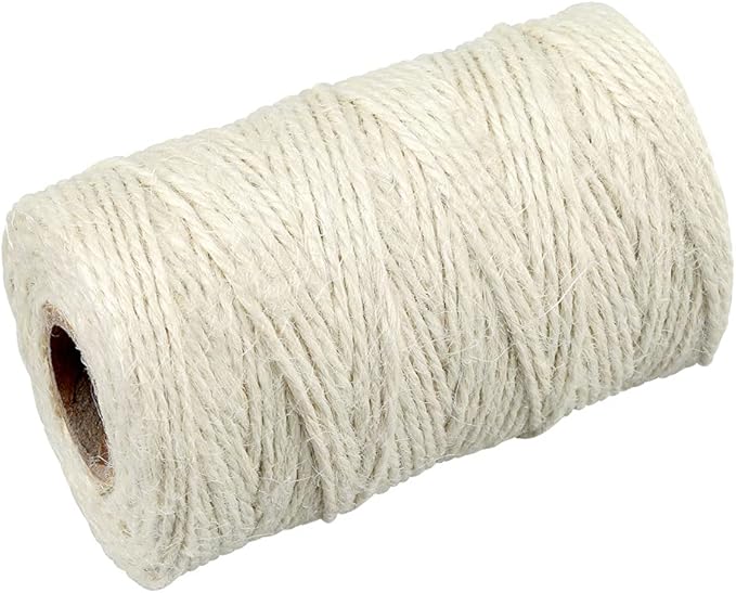 jijAcraft Jute Twine String 328 Feet, 2mm Colored Natural Twine for Gift Wrapping, 3-Ply Hemp Beige Twine for Climbing Plant, Garden Craft, DIY Christmas Handmade Arts, Gift Decoration Twine