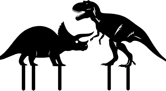 Dinosaur Metal Decorative Garden Stakes Dinosaur Gifts for Women Men Mom Birthday Gifts Silhouette Statues for Garden Decor, Yard Art, Patio, Outside, Lawn Ornaments, Outdoor Decorations
