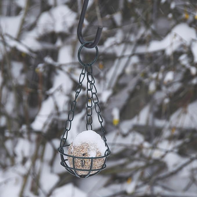 Esschert Design Open Top Suet Ball Holder, Metal, Green