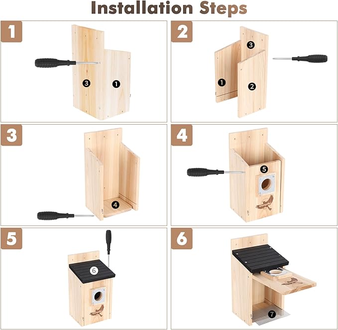 Gtongoko 2 Pack Bird Houses for Outside Clearance with Metal Predator Guard Blue Birdhouses for Outdoors Nesting Box for Cardinals Swallows Finches Chickadee Assembly Required