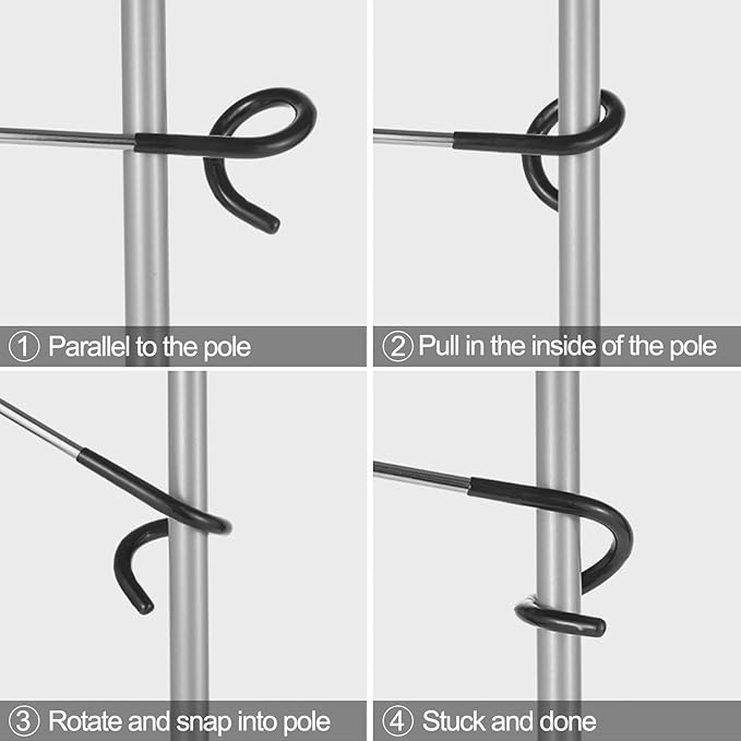 2 PCS Wrap Hooks Bird Feeder Pole Attachment Extra Feeder Arm Addition Pole Hook Birdfeeder Accessories for Hanging Bird Feeders