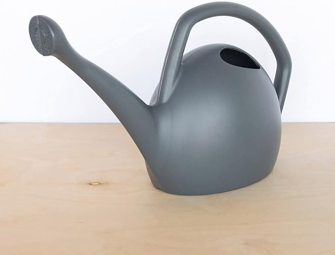 Bloem Rhino 2 Gallon (256 Fl Oz) Charcoal Gray Resin Watering Can for Indoor and Outdoor Use