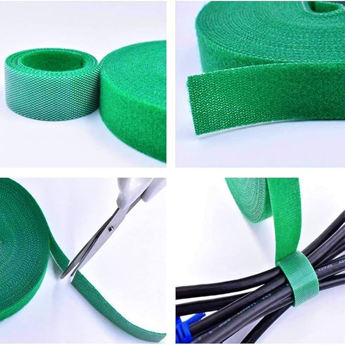 Kecoya 100 Feet Green Garden Tape Plant Ties for Climbing Plant Garden Ties Plant Tape, 1/2'' Wide Reusable Garden Tape Plant Support for Climbing Plants, Flowers, Vine, Tomato Ties Adjustable.