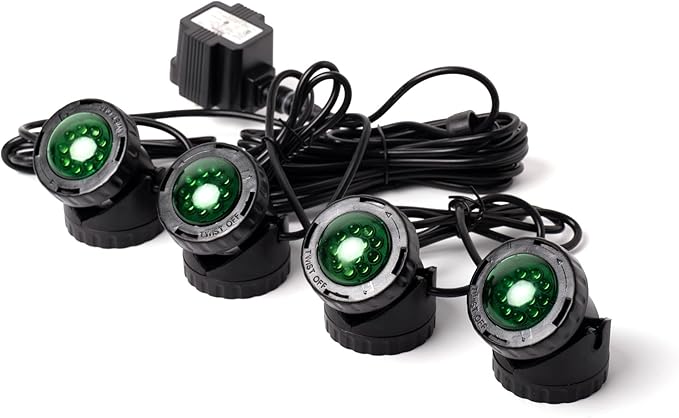 Jebao 12-LED Submersible Light for Water Gardens and Ponds, Set of 4