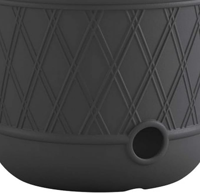 Suncast 4 Pack 14" x 12" Round Resin Decorative Weatherproof Outdoor Hideaway Standard Garden Hose Storage Pot with Drainage Holes, Gray