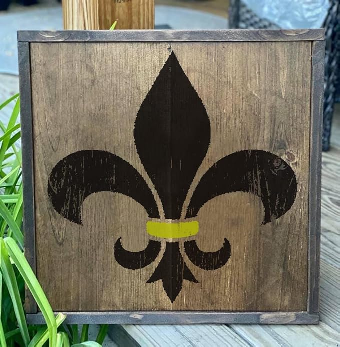 8x8 Inch Large Fleur de lis Stencil for Painting on Wood, Canvas, Paper, Fabric, Walls and Furniture - Flower Stencils - Reusable DIY Art and Craft Stencils - Wall Stencil
