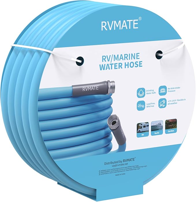 RVMATE RV Water Hose 35FT, 5/8” Inner Diameter Drinking Water Hose Lead-free, No Leaking Garden Hose For RV/Trailer/Camping, RV Accessories