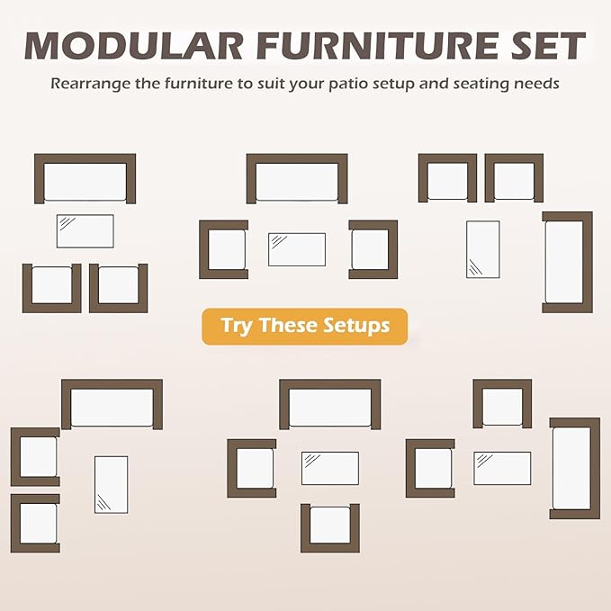 FDW | 4-Piece Patio Furniture Set | Gray & Red |Outdoor Wicker Furniture with Coffee Table | Modern Rattan Chairs Conversation Set | Outdoor Seating | Weather-Resistant | for Porch, Garden, Lawn