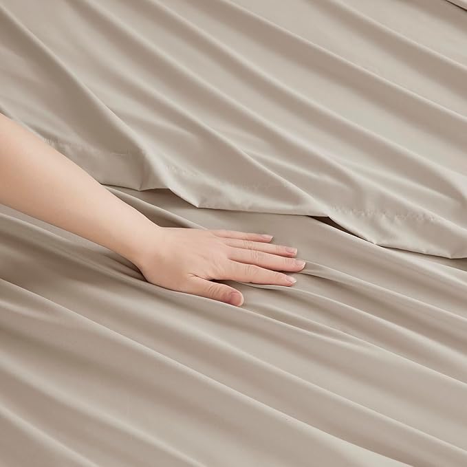Clara Clark Bed Sheets, Premier 1800 Series Bed Sheet Set, Deep Pocket, Wrinkle, Fade, Stain Resistant, Luxury Soft Bedding Sheets & Pillowcases, California King, Linen
