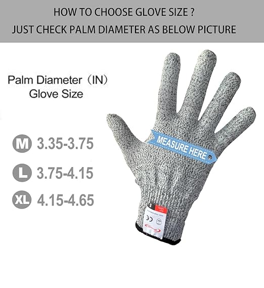 Cut Resistant Gloves, 4 Pairs of Food Grade Cut Resistant Gloves, Cutting Gloves for Kitchen, Oyster Shucking, Fish Fillet Processing, Carving Wood and Gardening(Medium)