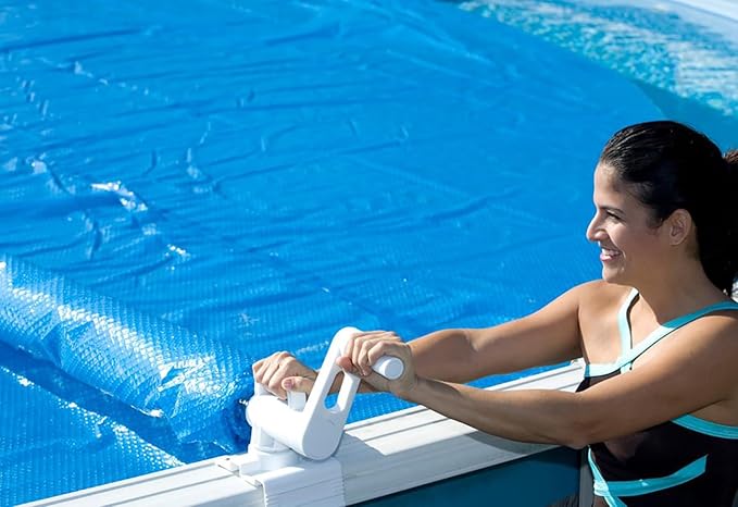 Sun2Solar Above-Ground Pool Solar Reel System | Adjusts to Sizes Extending Up to 18' Wide | 2" Diameter Tube | Compatible with Solar Covers Up to 18' in Width