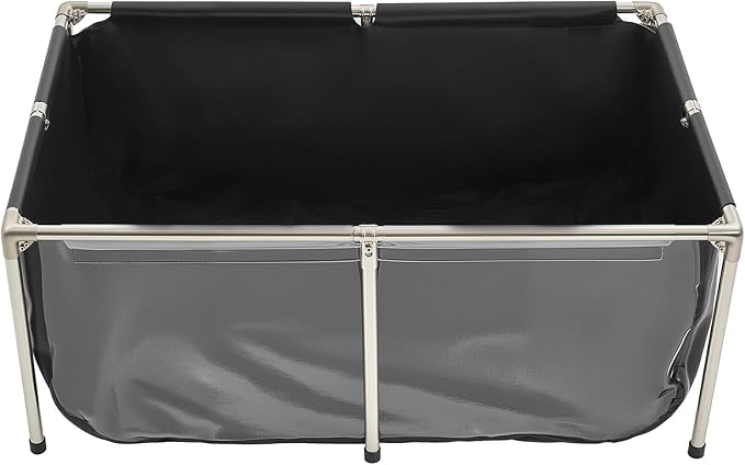 VEVOR KOI Aquarium Tank Above Ground Fish Pond, 127 Gallon Foldable Canvas Fish Pool Pond with Clear Viewing Panel, Outdoor/Indoor No Dig Turtle Goldfish Pond with 304SS Frame and Drain Valve