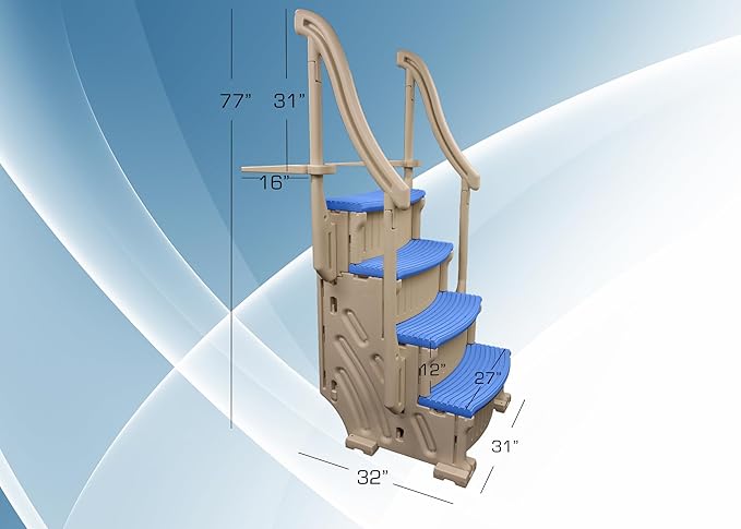 Confer Plastics Drop in Above Ground Pool Step with Blue Treads