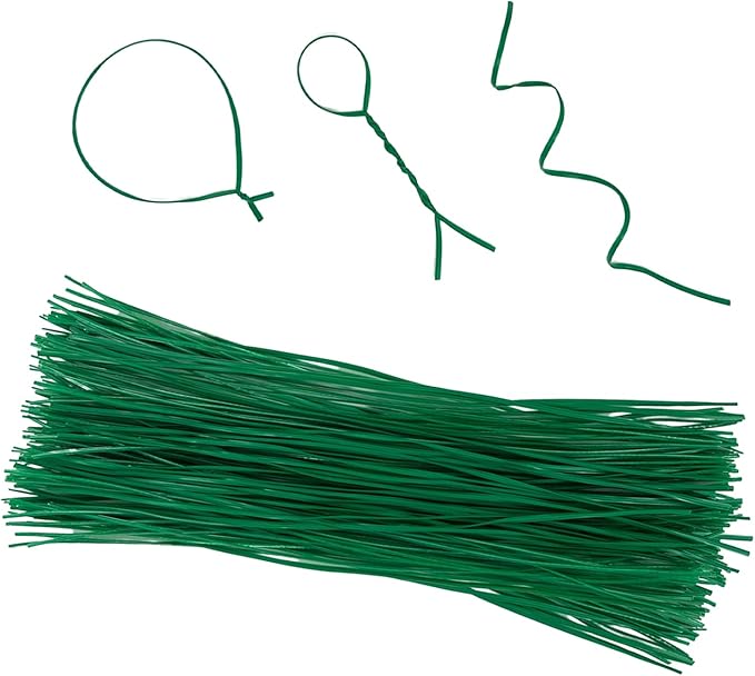 Plant Twist Ties - 8'' Plant Ties for Climbing Plants - Garden Ties Reusable Twist Ties Garden Twine for Plants Vines Cords Bags - Pack of 100, Green